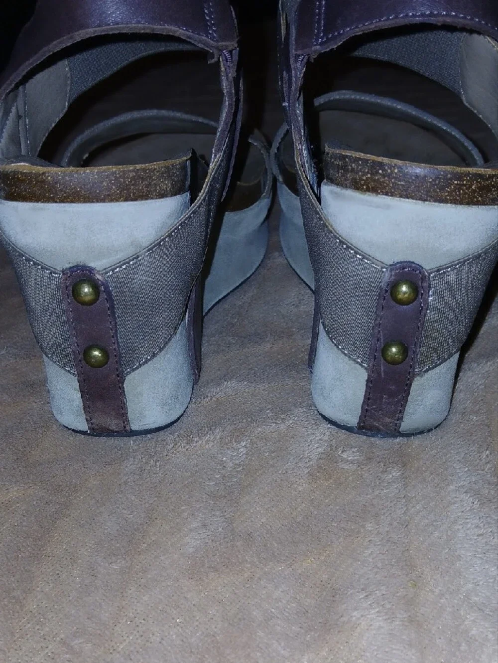Womens OTBT Bushnell Brown Tan Suede Wedge Platform Wedge Strappy Sandals Sz:6.5